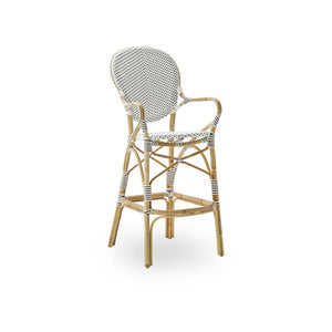 Isabell Bar Stool White with cappuccino dots