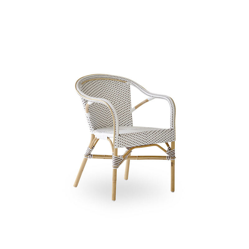 Madeleine Dining Chair White with cappuccino dots